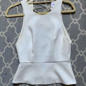 N / nicholas white lace up tank top blouse